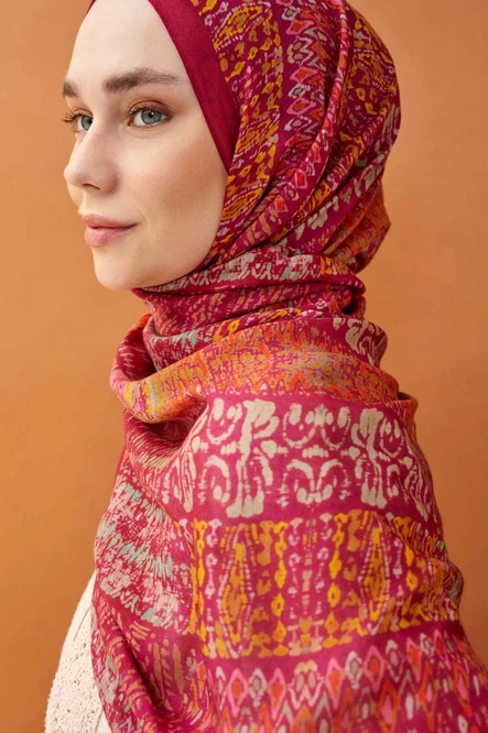 Silk Home Riva Şal Tencel Terra Koyu Pembe