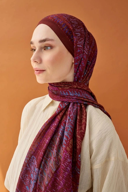Silk Home Riva Şal Tencel Terra Bordo