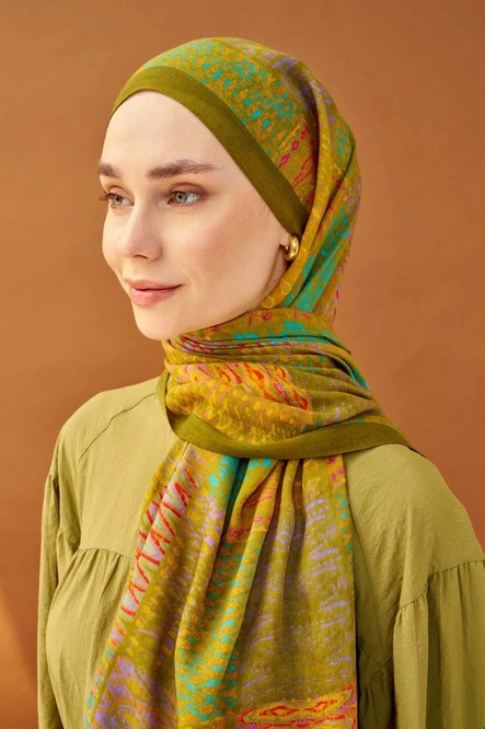Silk Home Riva Şal Tencel Terra Yağ Yeşili