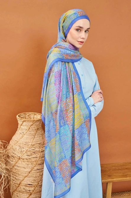 Silk Home Riva Şal Tencel Terra Mavi
