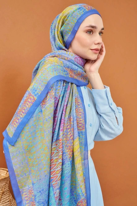 Silk Home Riva Şal Tencel Terra Mavi