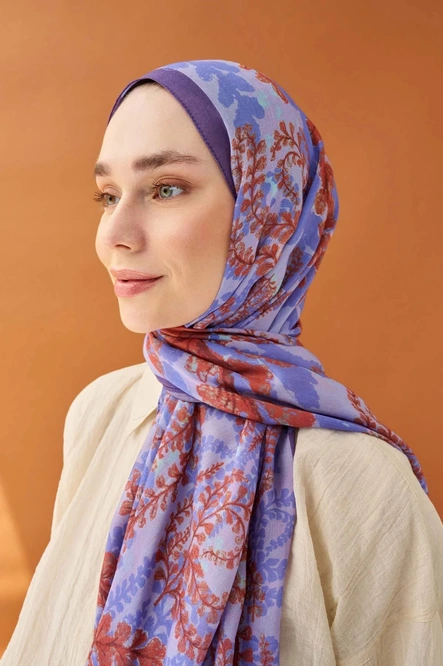 Silk Home Riva Şal Tencel Spring Blossoms Mor