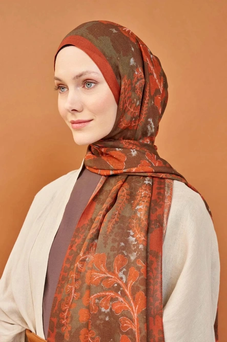 Silk Home Riva Şal Tencel Spring Blossoms Turuncu
