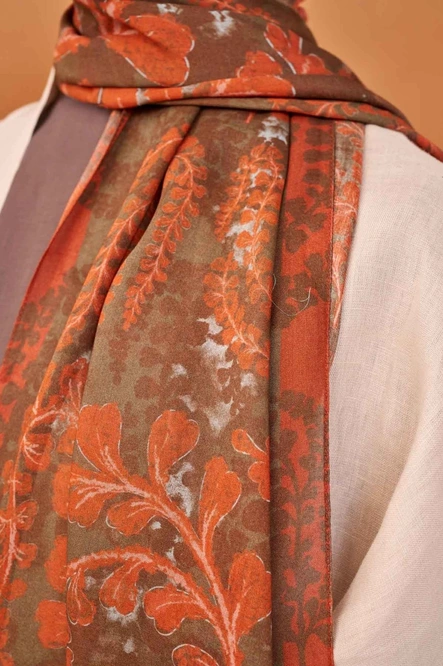 Silk Home Riva Şal Tencel Spring Blossoms Turuncu