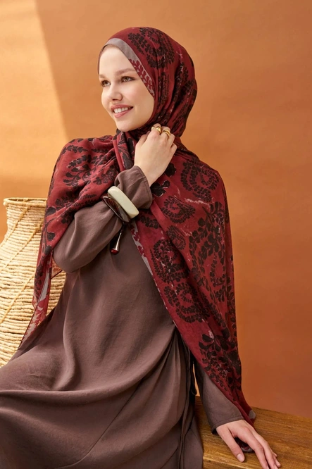 Silk Home Riva Şal Tencel Spring Blossoms Bordo