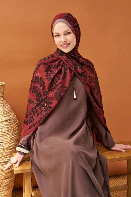 Silk Home Riva Şal Tencel Spring Blossoms Bordo
