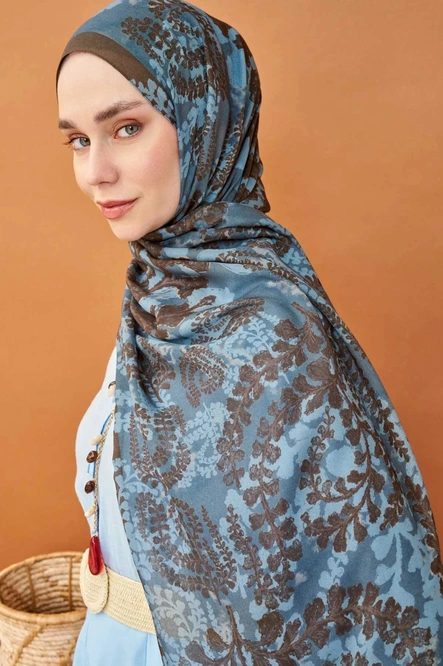 Silk Home Riva Şal Tencel Spring Blossoms Mavi
