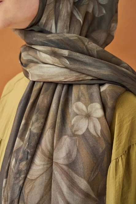 Silk Home Riva Şal Tencel Wild Flower Koyu Yeşil