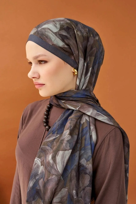Silk Home Riva Şal Tencel Wild Flower Acı Kahve