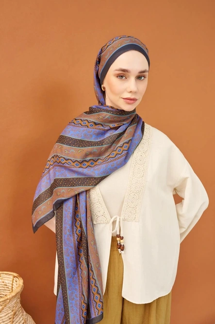 Silk Home Riva Şal Tencel Ethnic Way Antrasit