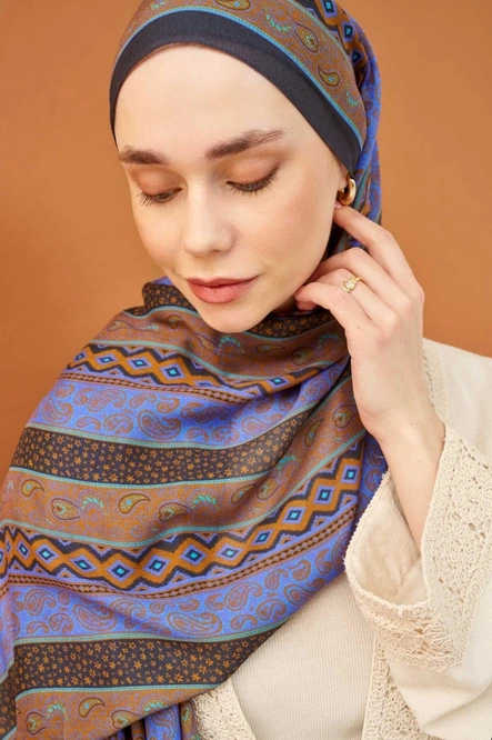 Silk Home Riva Şal Tencel Ethnic Way Antrasit