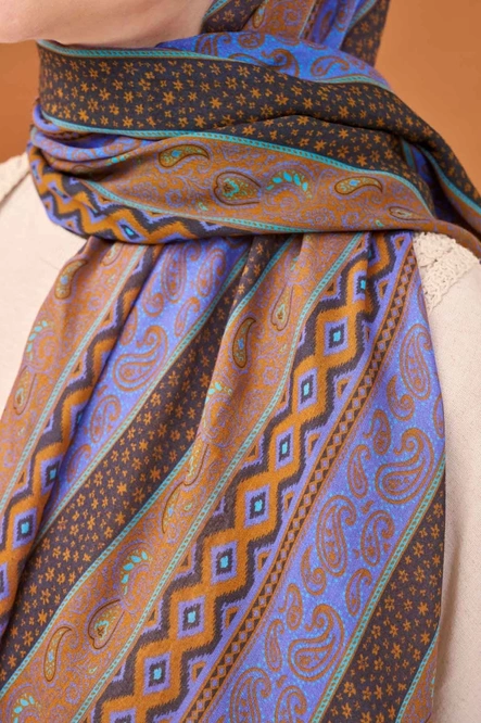 Silk Home Riva Şal Tencel Ethnic Way Antrasit