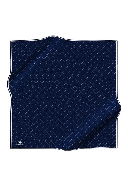 Vissona Twill İpek Eşarp  Lacivert