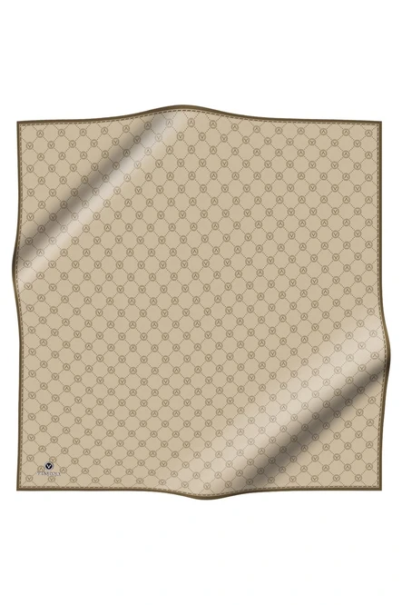 Vissona Twill İpek Eşarp Monogram Bej 52033-0004