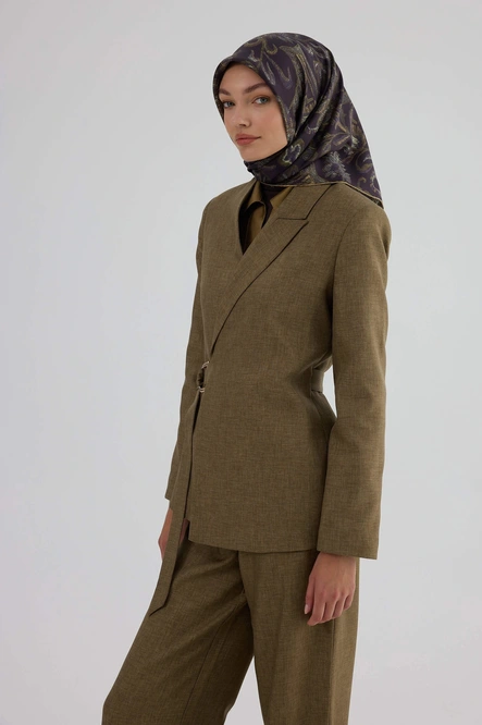 İpekhan Twill İpek Eşarp 53004 Mor Sarı