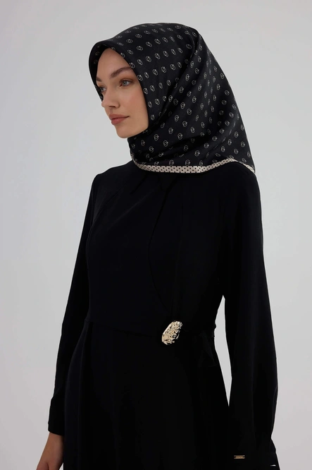 İpekhan Twill İpek Eşarp 53005 Siyah