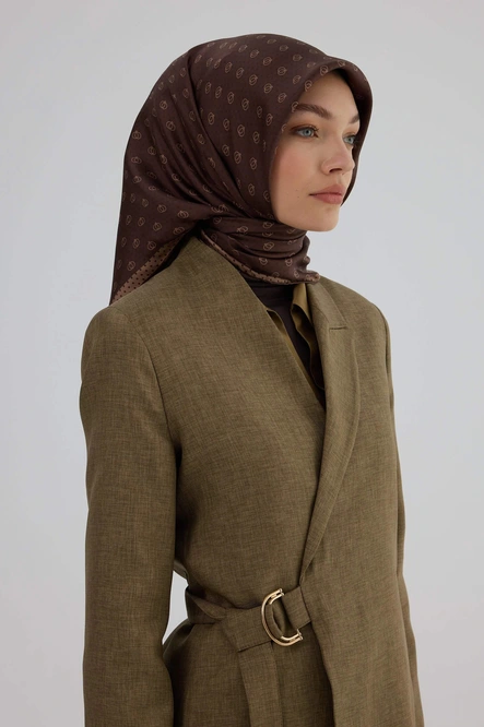 İpekhan Twill İpek Eşarp 53005 Çikolata Kahve