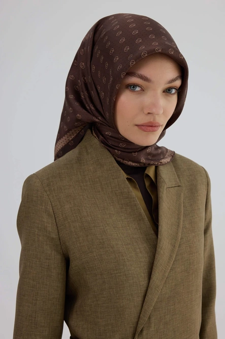 İpekhan Twill İpek Eşarp 53005 Çikolata Kahve