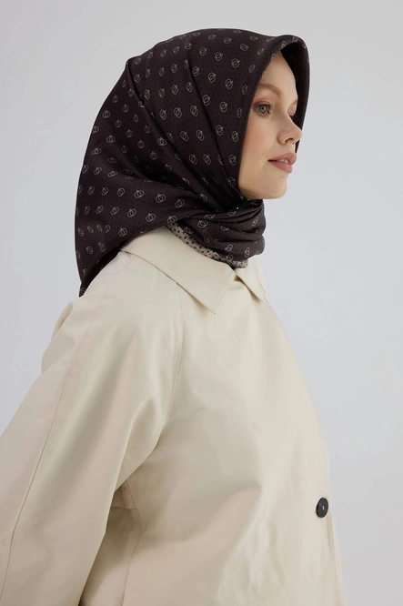 İpekhan Twill İpek Eşarp 53005 Acı Kahve