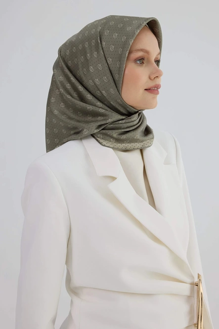İpekhan Twill İpek Eşarp 53005 Zeytin Yeşili
