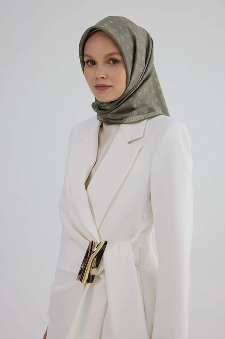 İpekhan Twill İpek Eşarp 53005 Zeytin Yeşili
