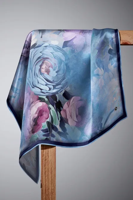 Vissona Twill İpek Eşarp Bebe Mavi