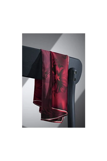 Vissona Twill İpek Eşarp Bordo