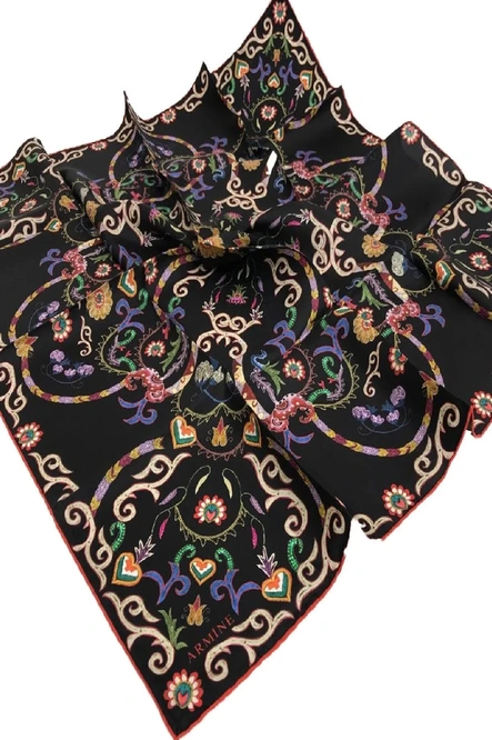 Armine Sura İpek Eşarp Siyah