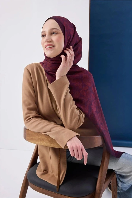 Silk Home Urban Hours Harmony Mürdüm Mayda Şal 190X70