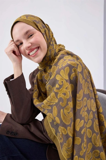 Silk Home Urban Hours Harmony Koyu Gri Mayda Şal 190X70