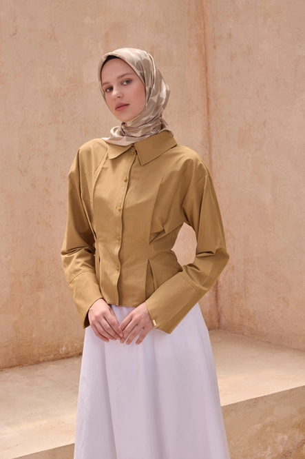 Belli Twill İpek Eşarp Vizon, Kumsal Bej