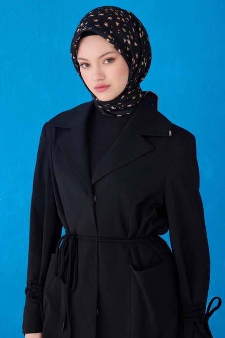 Belli Twill İpek Eşarp Siyah 4126-33