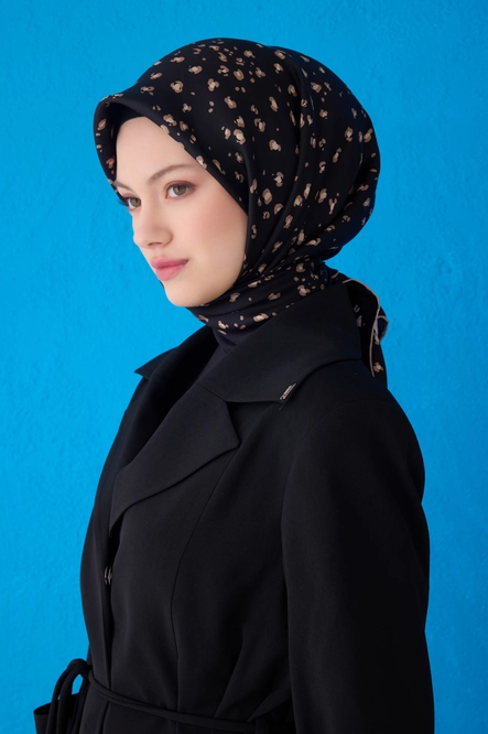 Belli Twill İpek Eşarp Siyah 4126-33