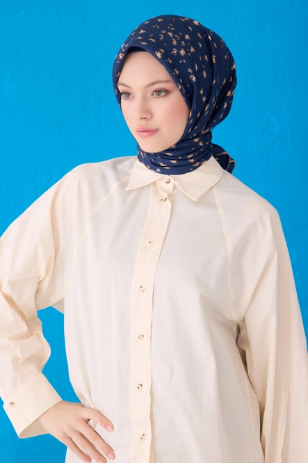 Belli Twill İpek Eşarp Lacivert 4126-34