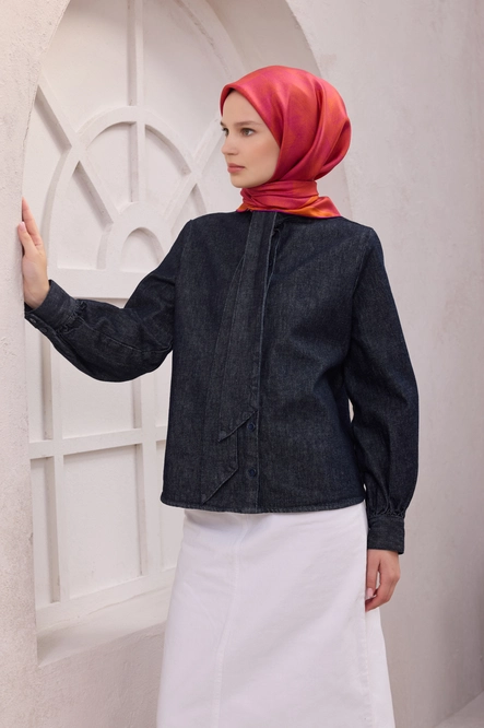 Belli Twill İpek Eşarp 4201-36 Turuncu, Mor
