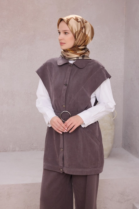 Belli Twill İpek Eşarp Vizon, Kumsal Bej