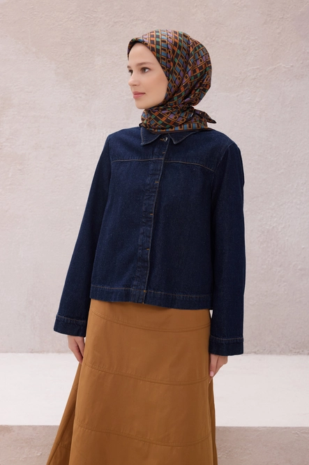 Belli Twill İpek Eşarp Kahverengi
