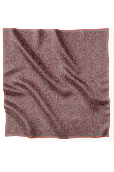 Belli Twill İpek Eşarp 4208-80 Kiremit, Petrol Mavi