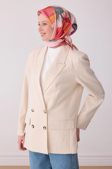 Belli Twill İpek Eşarp Pembe