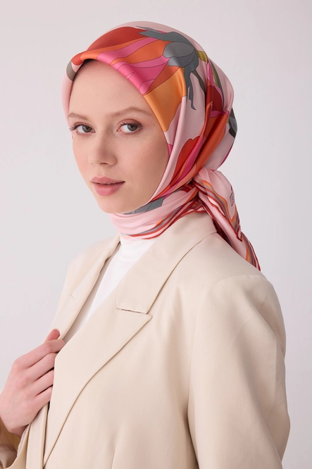 Belli Twill İpek Eşarp Pembe