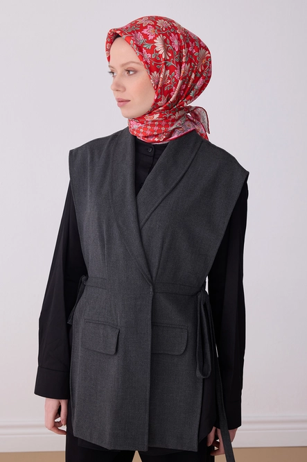 Belli Twill İpek Eşarp Kırmızı, Pembe
