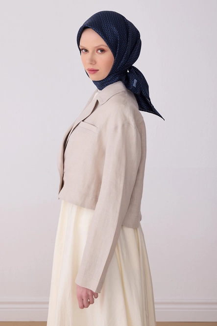 Belli Twill İpek Eşarp 4317-53 Lacivert, Mavi