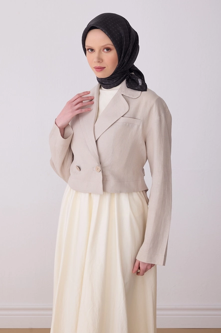 Belli Twill İpek Eşarp 4317-86 Siyah, Füme