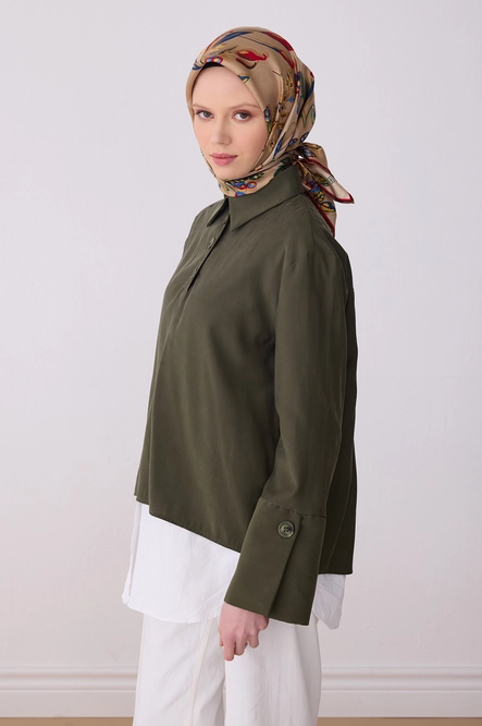 Belli Twill İpek Eşarp Vizon