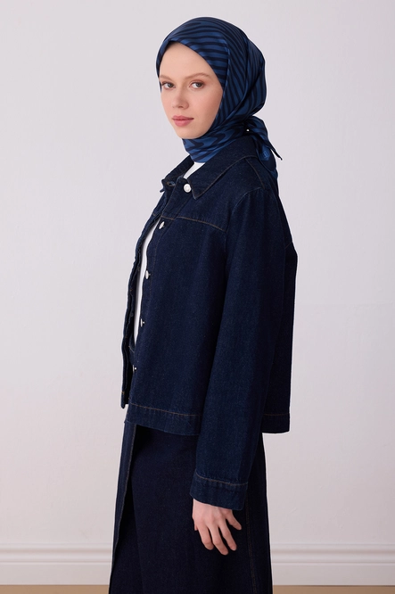 Belli Twill İpek Eşarp 4325-52 Lacivert