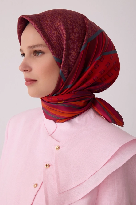 Belli Twill İpek Eşarp Kırmızı