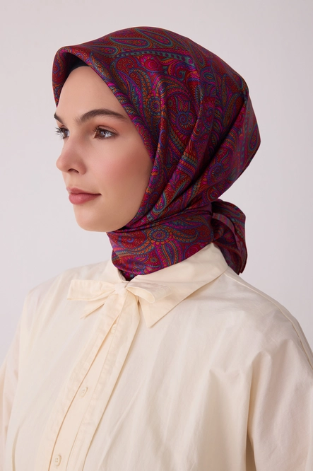 Belli Twill İpek Eşarp Fuşya