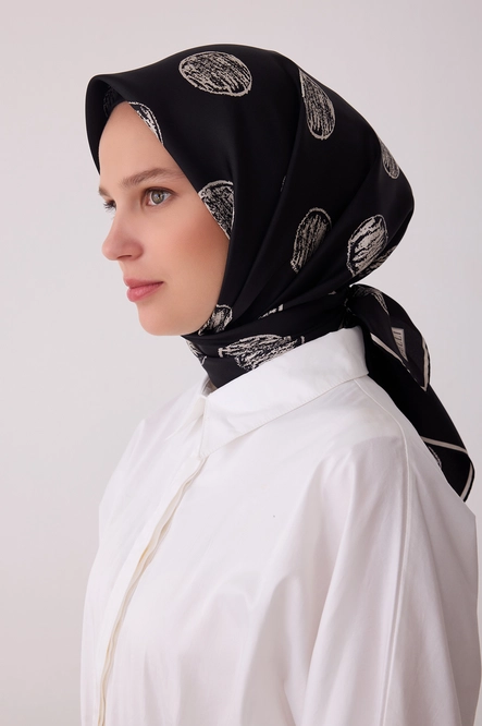 Belli Twill İpek Eşarp Siyah