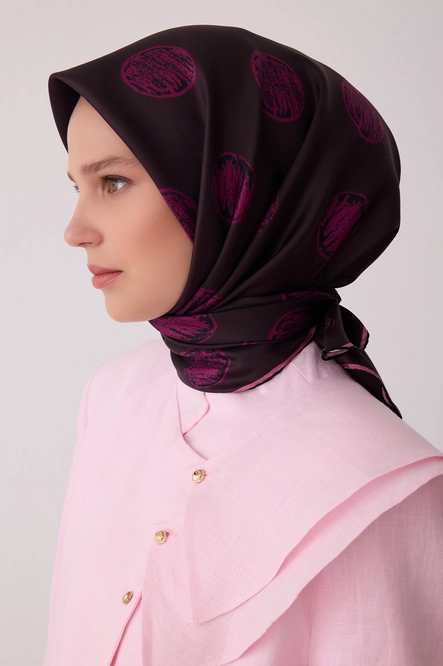 Belli Twill İpek Eşarp Kahverengi