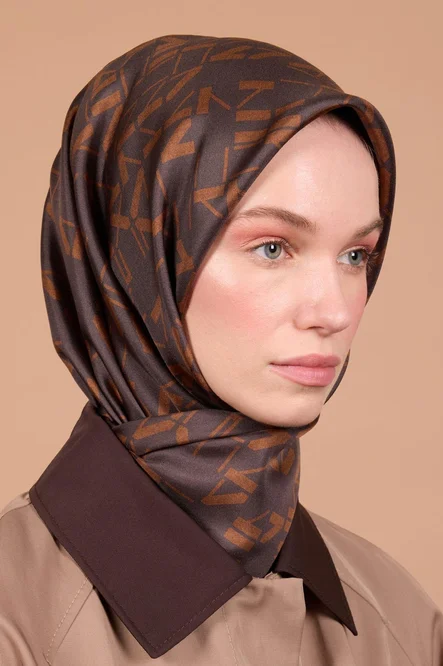 Aker İpek Krep Saten Eşarp Acı Kahve 9066701-332